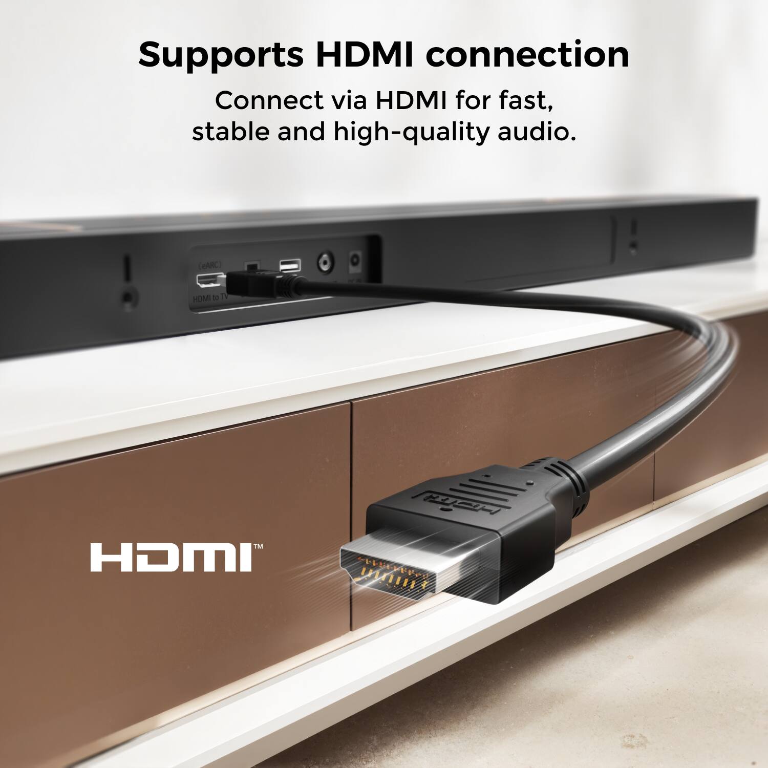 Supports HDMI connection
Connect via HDMI for fast, stable and high-quality audio.