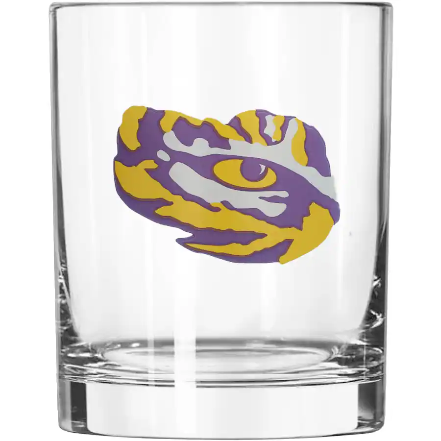 Logo Brands LSU Tigers Letterman 14oz. Rocks Glass Multicolor 4364277 ...
