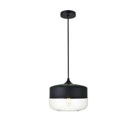 Living District - Ashwell 1 Light Black Pendant With Clear Glass - Black And Clear