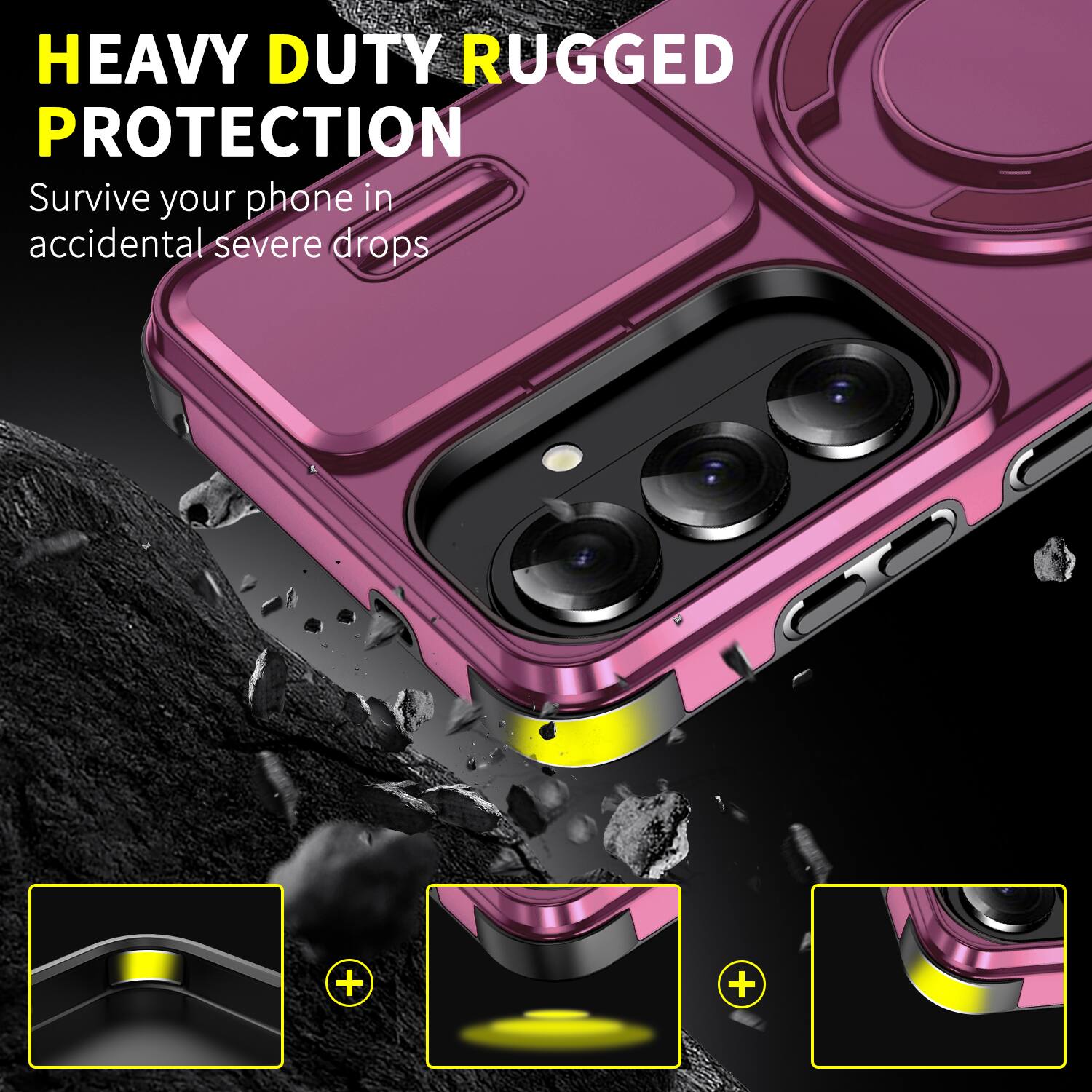 HEAVY DUTY RUGGED PROTECTION  
Survive your phone in accidental severe drops