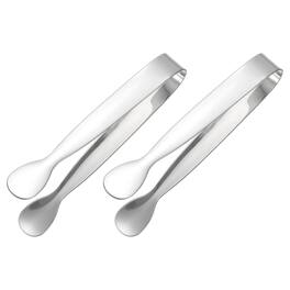 Unique Bargains - Mini Serving Tongs 4.3" Stainless Steel, 2pcs, Buffet Tongs for Charcuterie, Dessert, Party, Tea, Coffee - Silver