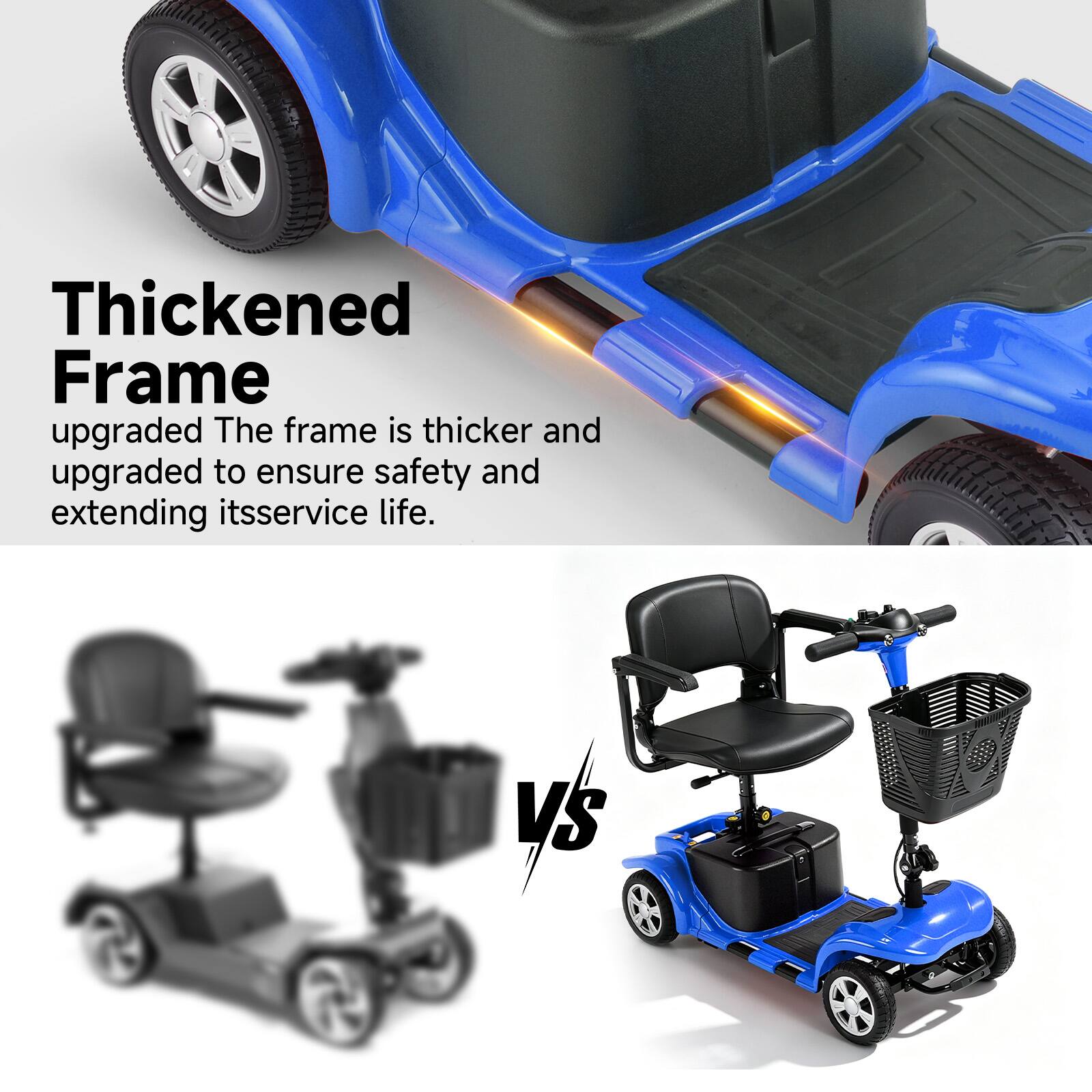 Thickened Frame  
upgraded The frame is thicker and upgraded to ensure safety and extending its service life.