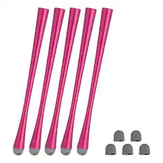 Front. Unique Bargains - 5pcs Slim Waist Stylus Pens 2 in 1 High Sensitivity Universal Pen Capacitive Stylus for Touch Screen Devices - Rose Red.