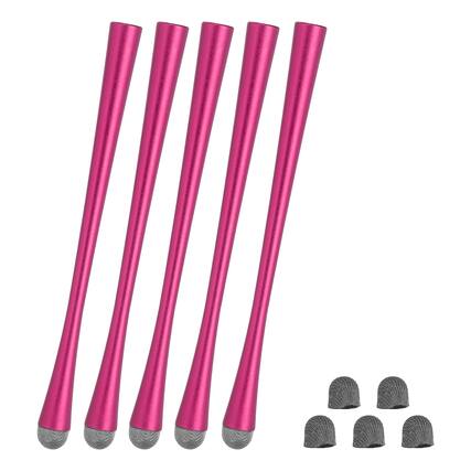 Front. Unique Bargains - 5pcs Slim Waist Stylus Pens 2 in 1 High Sensitivity Universal Pen Capacitive Stylus for Touch Screen Devices - Rose Red.