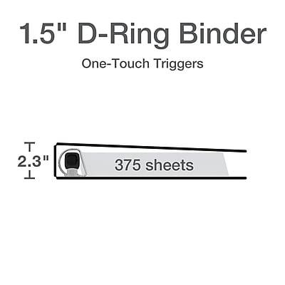 1.5" D-Ring Binder  
One-Touch Triggers  
2.3"  
375 sheets