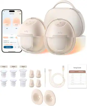 9:41 eufy Pump
10:02 10:02
eufy eufy
SYNC
Max Rhythm
Expression mode 20:08 - Hold to Stop
17mm 19mm 21mm
Sizing Guide
Nipple Diameter Range or Insert Size
13-15mm 16-17mm 18-20mm 21-22mm 23-24mm
Recommended Size 19mm* 21mm* 21mm*
*Silicone inserts must be used with 21mm flange