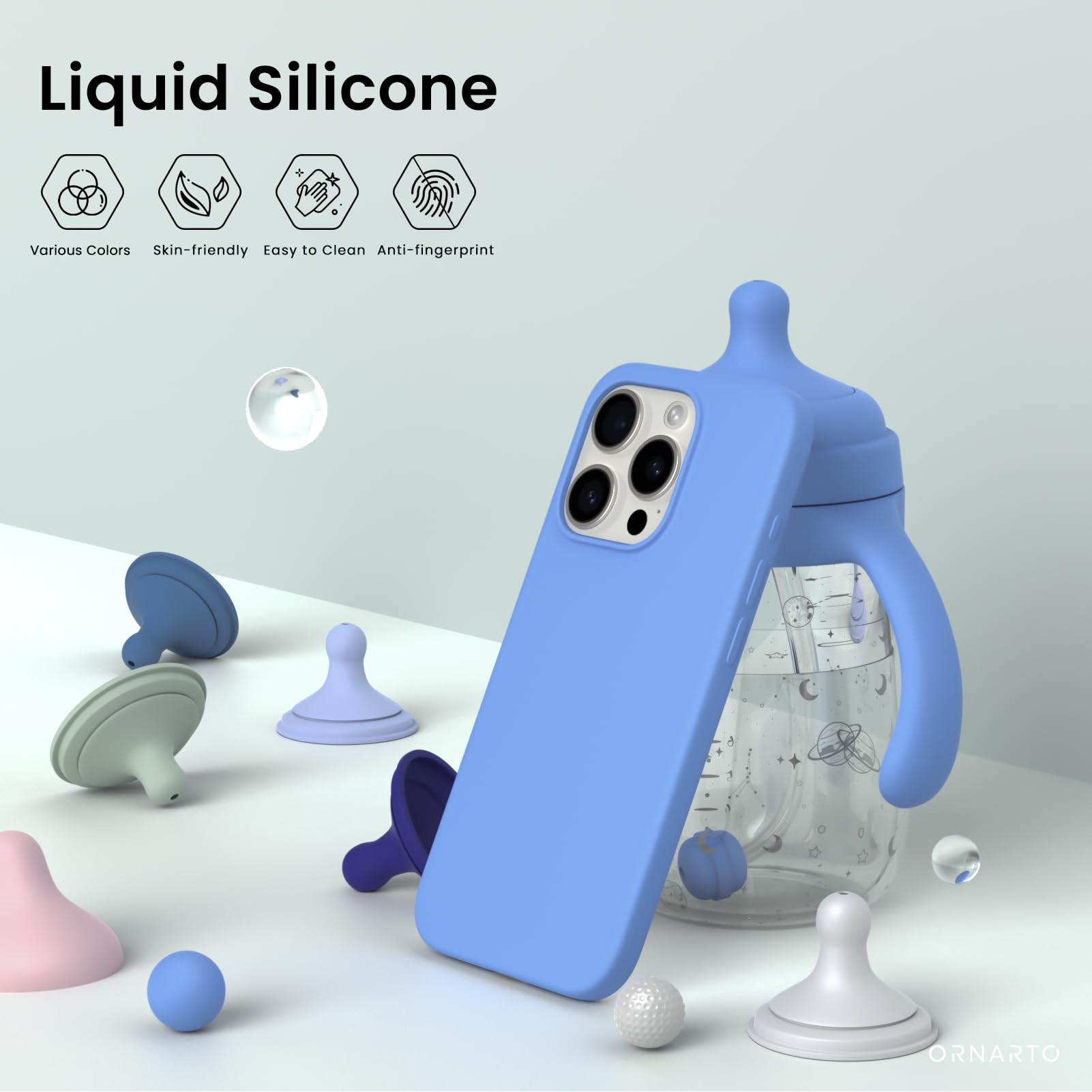 Liquid Silicone, Various Colors, Skin-friendly, Easy to Clean, Anti-fingerprint, ORNARTO