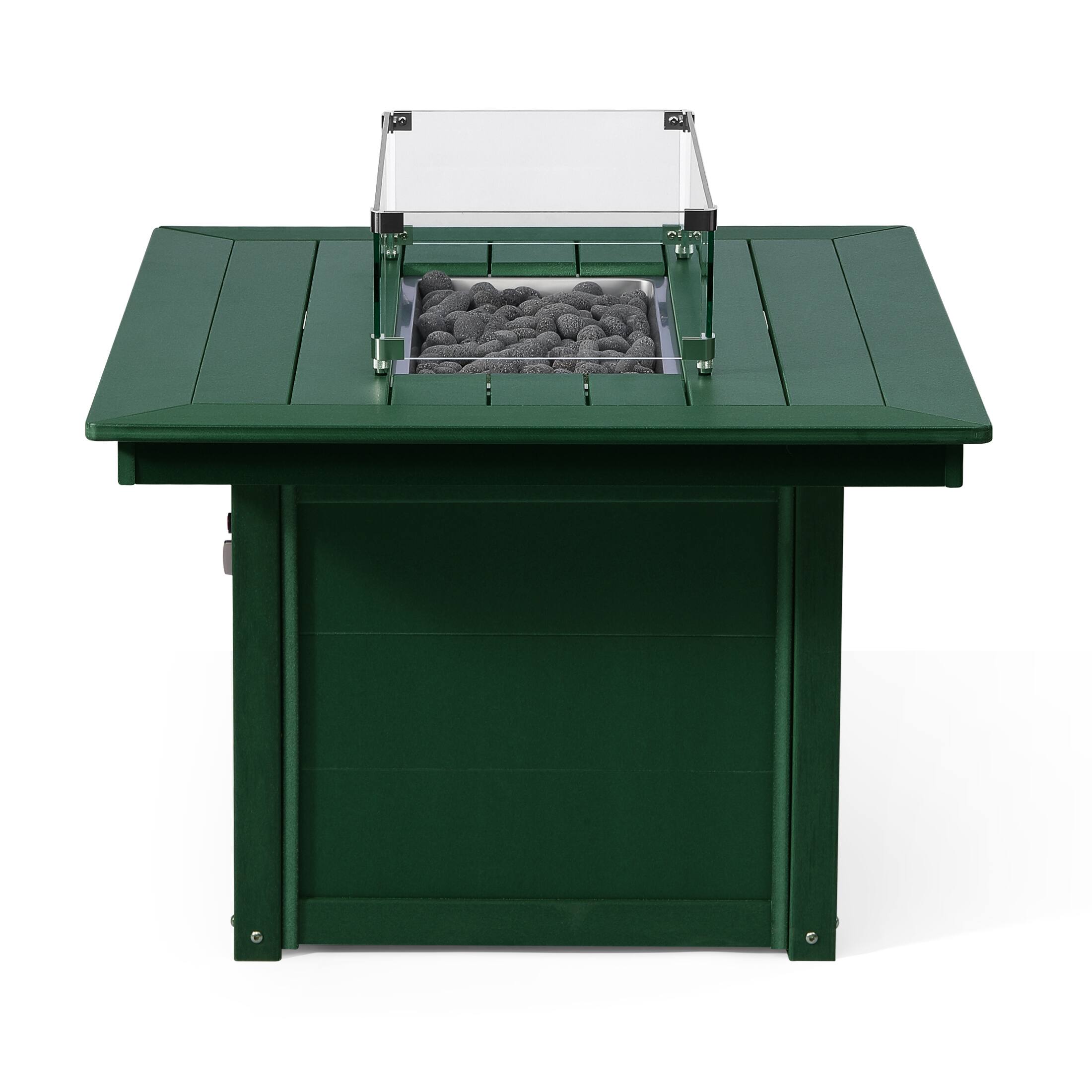 Alt View 1. WestinTrends - WestinTrends Helios 46" Modern Outdoor 55,000 BTU Patio Gas Propane Rectangle Deck Fire Pit Table - Dark Green.