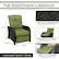 Back. Hanover - Strathmere Outdoor Reclining Armchair - Cilantro Green, Black.