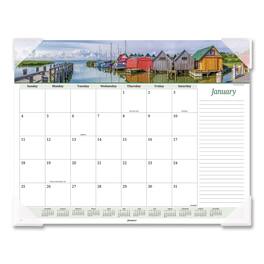 AT-A-GLANCE - Seascape Panoramic Desk Pad Seascape Panoramic Photography 22 x 17 White Sheets Clear Corners 12 Month Jan Dec 2026