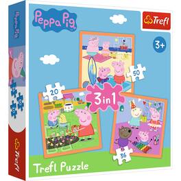 Trefl - 3 in 1 (20, 36 & 50 Piece) Puzzle - Peppa Pig's Inventive Jigsaw Puzzle