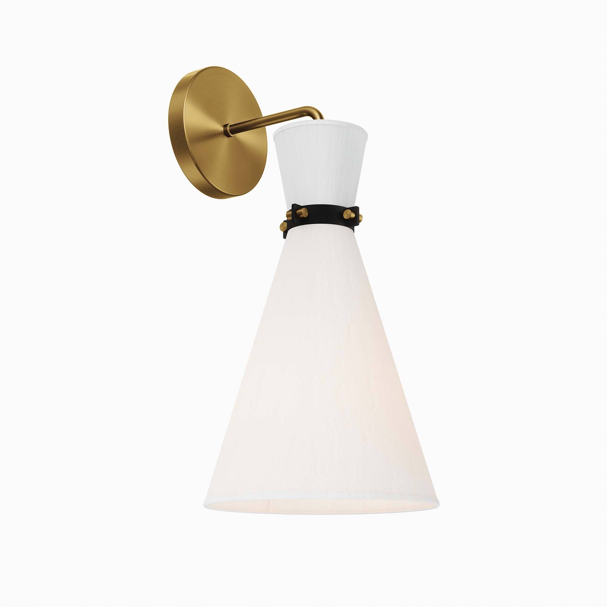 Angle. Modway - Starlight 1-Light Wall Sconce by Modway - White Satin Brass.