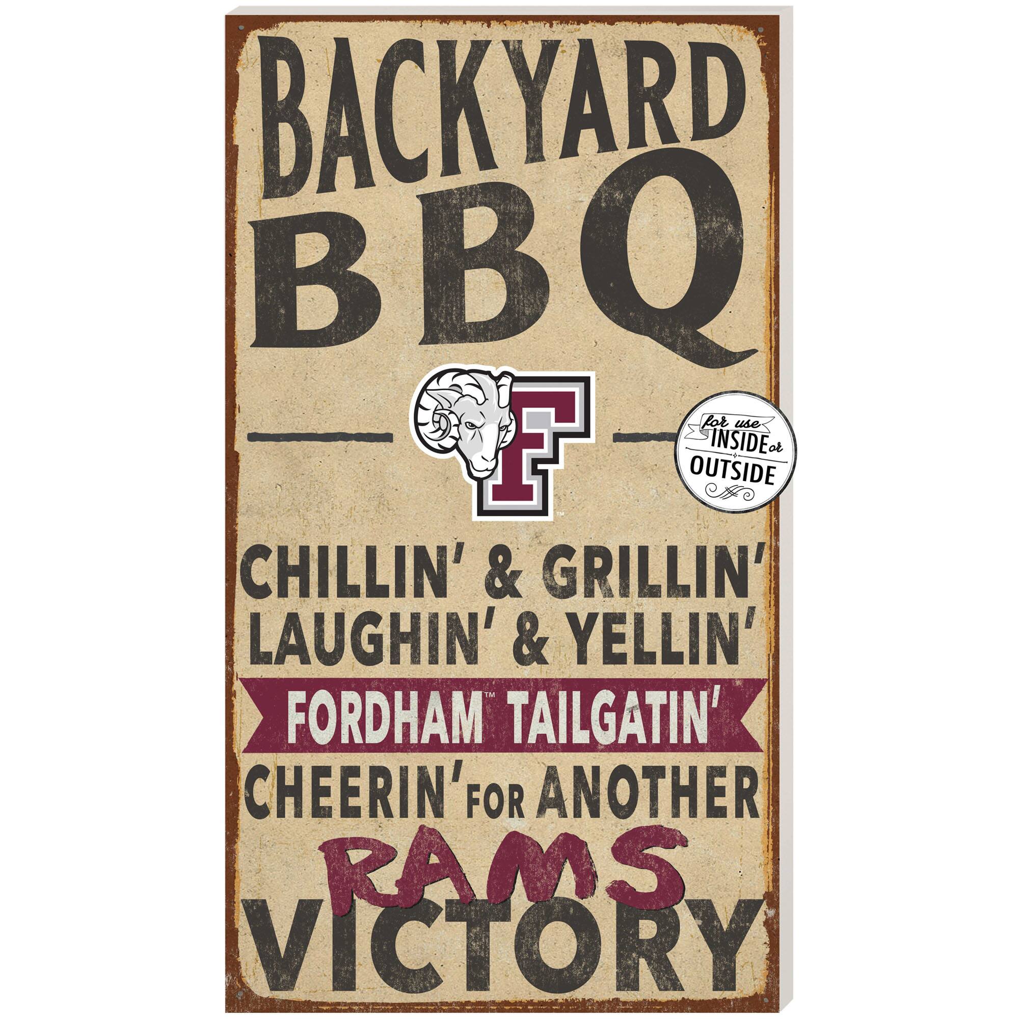 Brown Fordham Rams 11'' x 20'' Indoor/Outdoor BBQ Sign