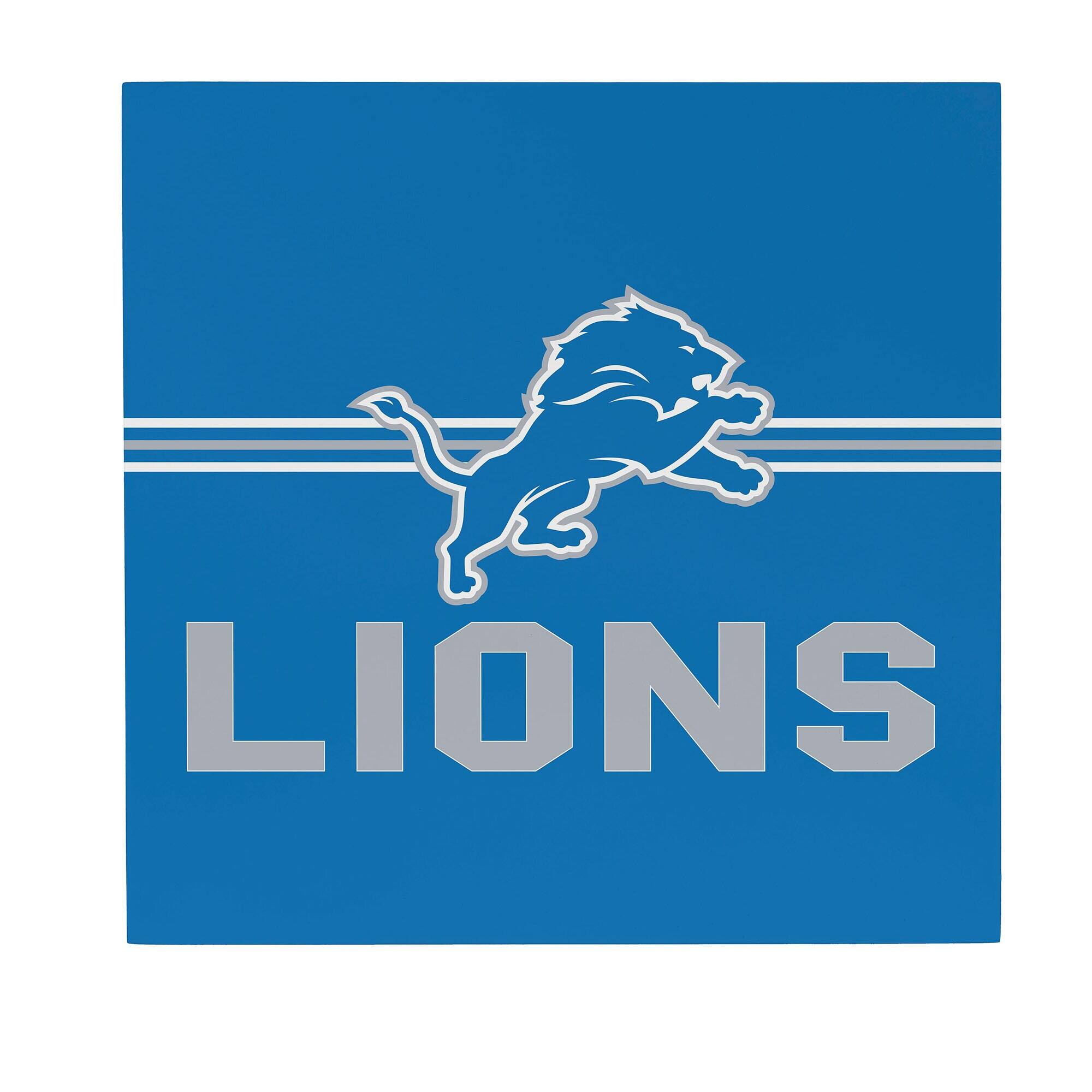 Detroit Lions 12" x 12" Wood Wall Sign