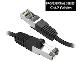 Nippon Labs - Cat7 Shielded 600MHz 26AWG 10ft Gigabit LAN RJ45 Patch Cable, Black