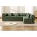 Alt View 8. KERDOM - L-Shaped Corduroy Couch Chaise Lounge, 78'' Foldable Sofa Bed 2pcs Combined, Spliced Block Modular Sectional Sponge Sofa - Olive Green.