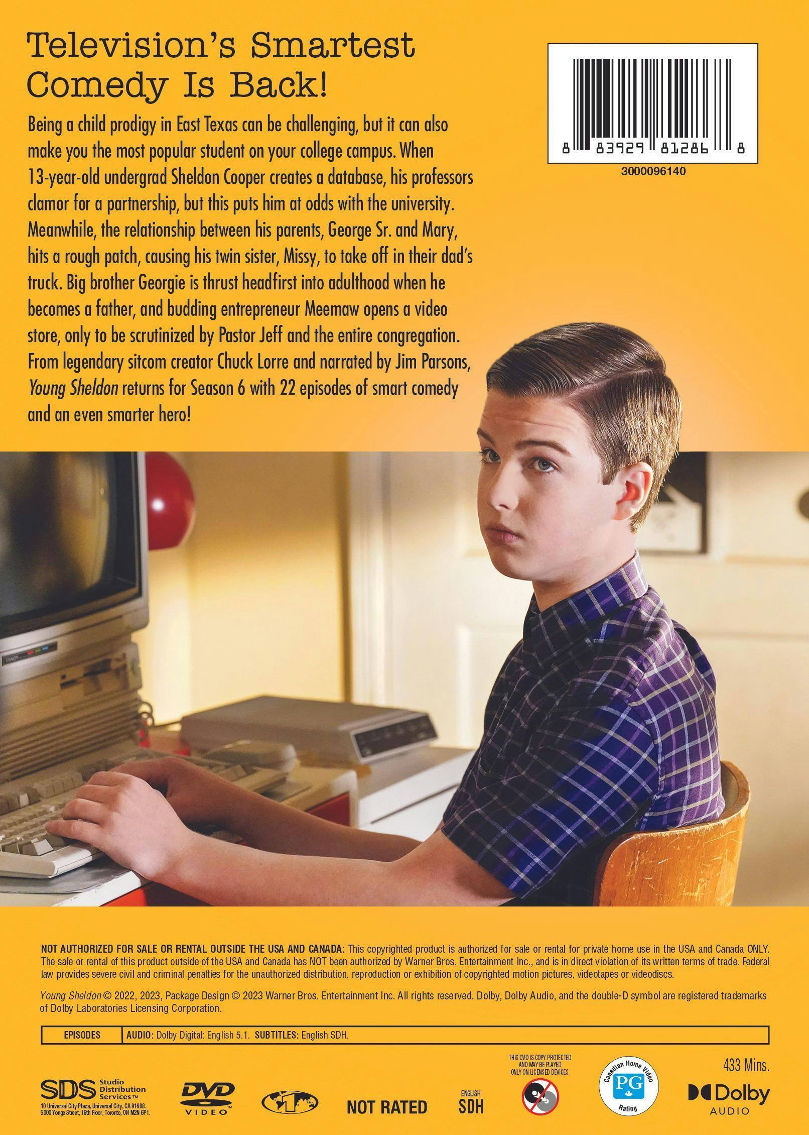 Back. Young Sheldon: The Complete Sixth Season (Box Set) [DVD].