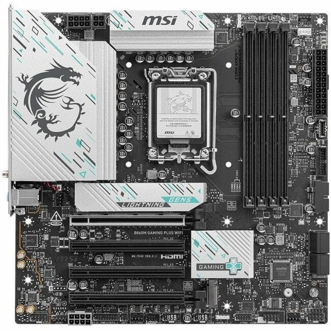 MSI - B860M GAMING PLUS WIFI Gaming Desktop Motherboard - Intel B860 Chipset - Socket LGA-1851 - Micro ATX - Core Ultra