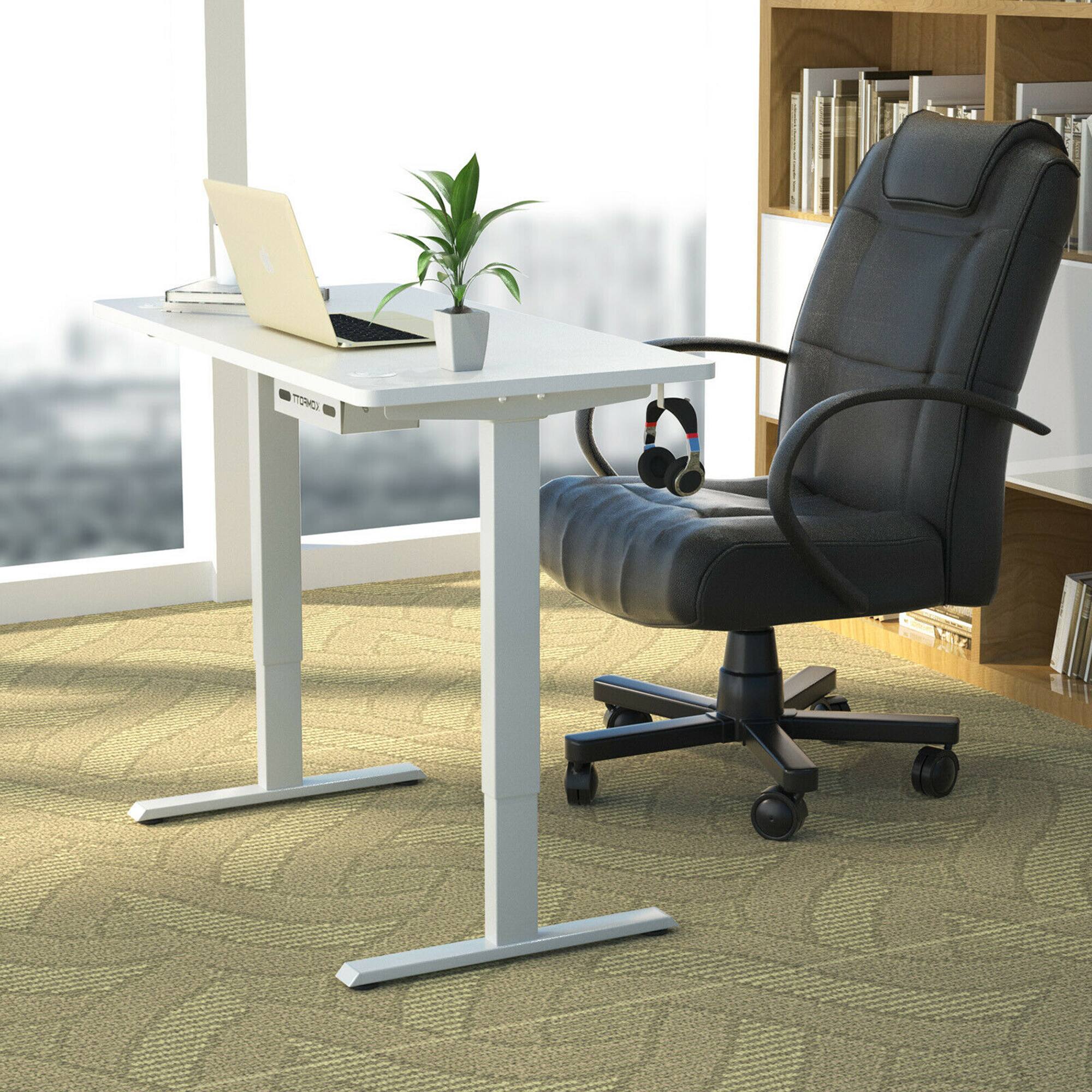 Alt View 2. Gymax - Gymax Electric Standing Desk Sit to Stand Height Adjustable Dual Motor White - White.