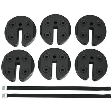 Front. Mondawe - 6 pieces Weight Plates Patio Canopy Tent Gazebo Shade Umbrella Water Filled - Black.