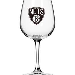 Logo Brands - Brooklyn Nets Logo 12oz. Stemmed Wine Glass - Multicolor