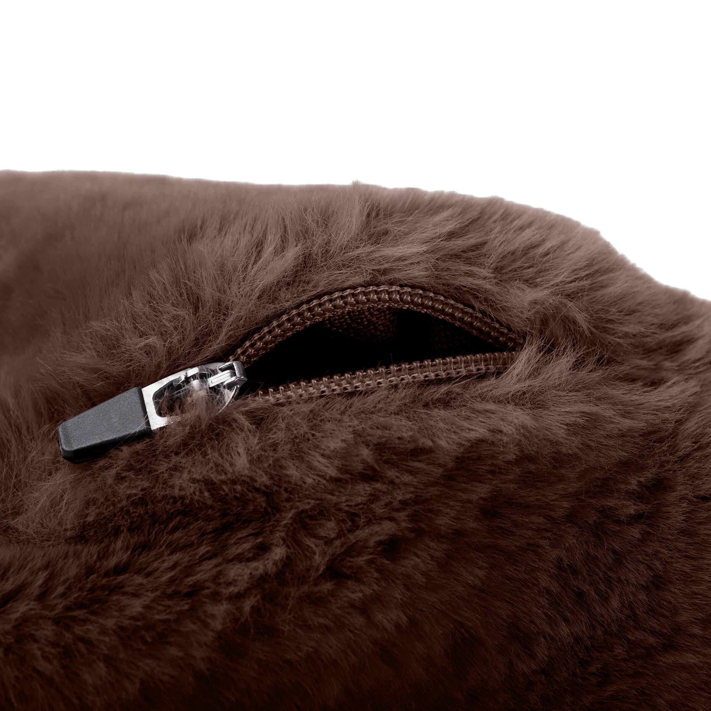 Angle. PetMaker - 25in Donut Dog Bed for Small Pets - DarkBrown.