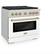 Left. ZLINE - 36 in. Wide 6 Burner Autograph Paramount Satin Steel Gas Range with Bronze Accents (SGRSZ-WM-36-CB) - White.