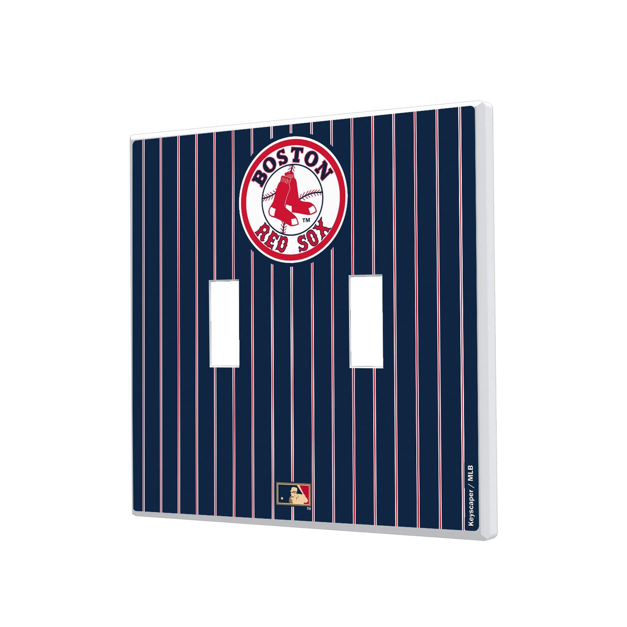 Keyscaper - 1976-2008 Cooperstown Pinstripe Double Toggle Light Switch Plate - Multicolor