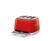 Angle. SMEG - SMEG TSF03 4-Slice Wide-Slot Toaster - Red.