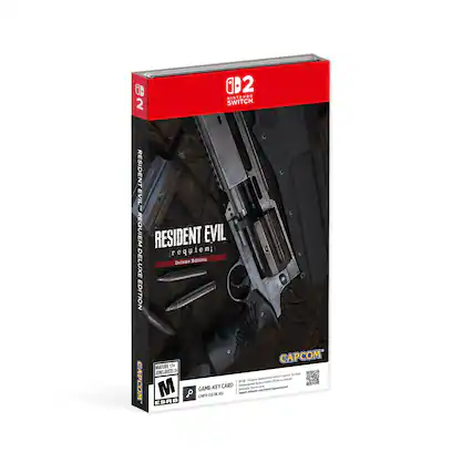 CB i 2 D2 MINTENDO SWITCH. RESIDENT EVIL REQUIEM RESIDENT EVIL requiem DELUXE EDITION CAPCOM i MATURE 17+ ESRB COM - Sebk c - - - Agr dF - - aam * CUN d KEY CARD inorran GAME-KEY - - - - st.o/etx/jeaterel - Taen cu V - CARTE
RESIDENT EVIL REQUIEM DELUXE EDITION
CAPCOM
MATURE 17+ GAME-KEY CARD
ESRB
GAME-KEY CARD / CARTE CLÉ DE JEU - M (Mature 17+)