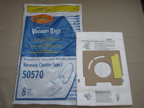 SEFFENERSI! 201 Enviro Core Micro Filtration Vacuum Bags H7N de Designed to Fit: Concus Pour: Diseñado a Medida Kenmore Canister pe I 50570 BAGS 8 BOLSAS SACS