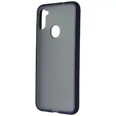 Front. Mybat - MyBat Frost Hybrid Series Case for Samsung Galaxy A11 - Smoke / Blue - Blue.
