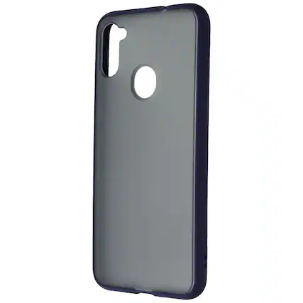 Front. Mybat - MyBat Frost Hybrid Series Case for Samsung Galaxy A11 - Smoke / Blue - Blue.