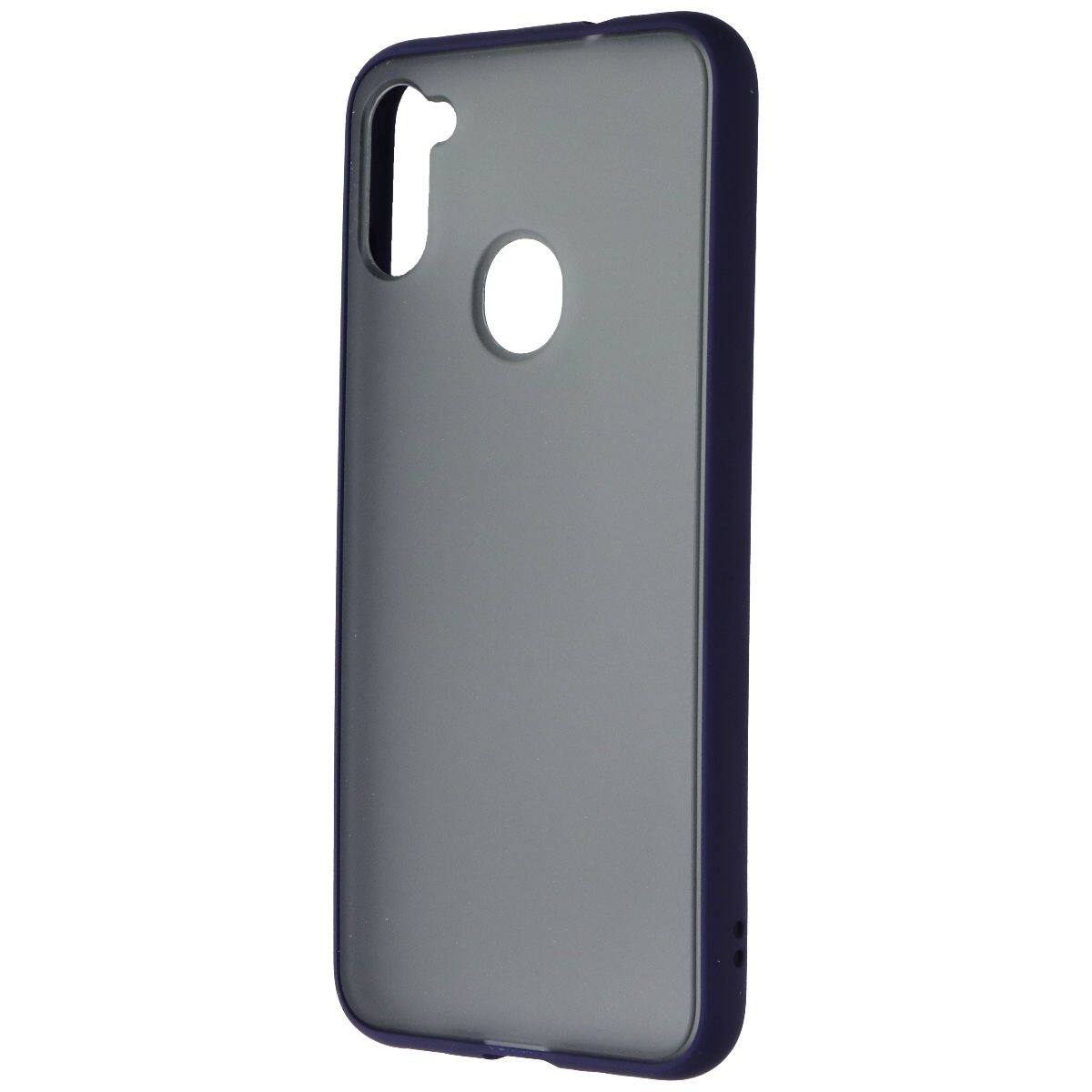 Front. Mybat - MyBat Frost Hybrid Series Case for Samsung Galaxy A11 - Smoke / Blue - Blue.