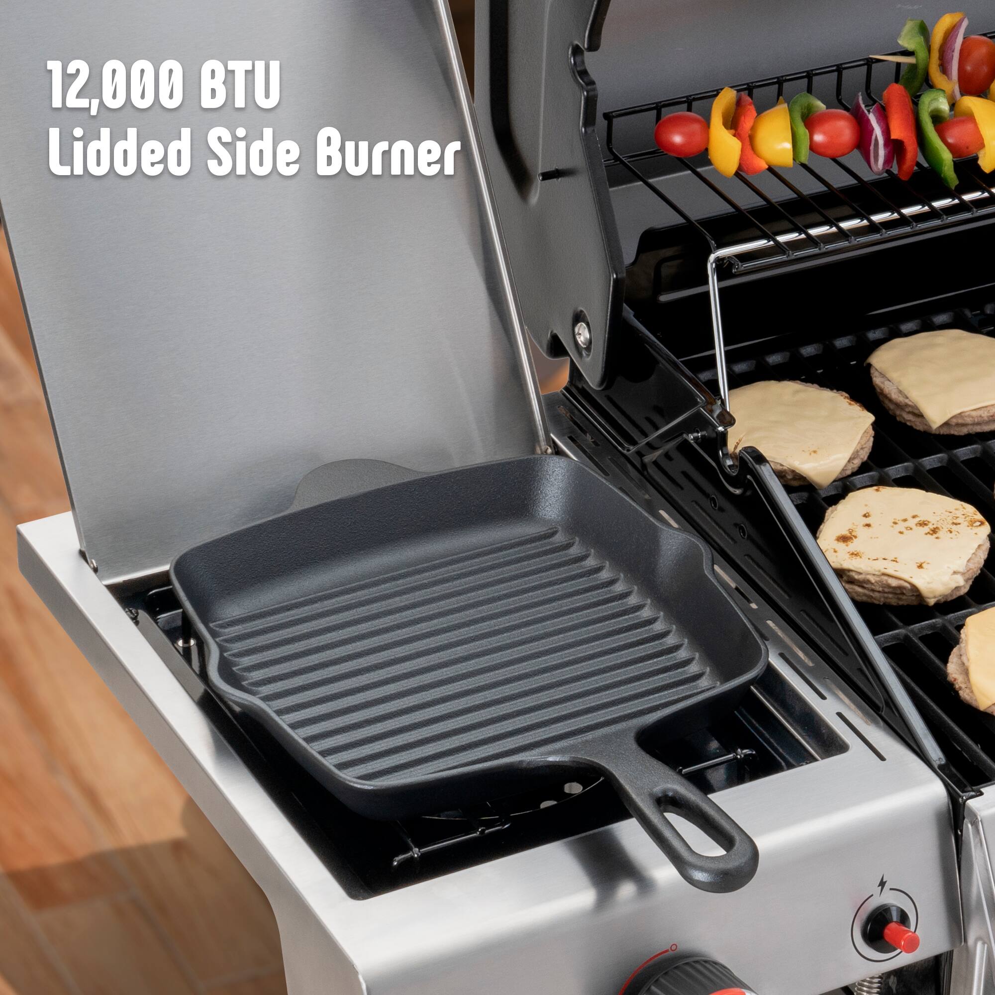 12,000 BTU Lidded Side Burner