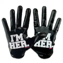 Battle Sports - Adult Bella Glove "I'M HER" Female Receiver Football Glove - Large - Black/White