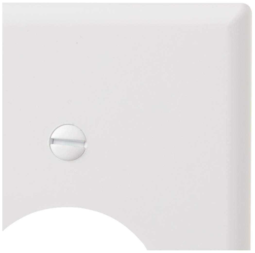 Left. Leviton - 1-Gang Single Device Receptacle Wallplate 1.406-inch Hole Thermoset Standard Size Model 88004 - White.