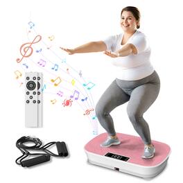 KERDOM - Vibration Plate Waver Exercise Machine with Bluetooth 99 Speed for Weight Loss Home Fitness, Full Body Rocking - Pink