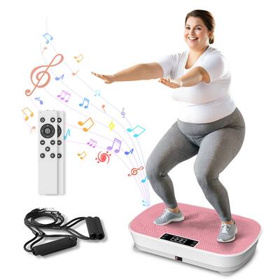 KERDOM - Vibration Plate Waver Exercise Machine with Bluetooth 99 Speed for Weight Loss Home Fitness, Full Body Rocking - Pink KERDOM - Vibration Plate Waver Exercise Machine with Bluetooth 99 Speed for Weight Loss Home Fitness, Full Body Rocking - Pink
