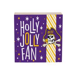 Evergreen Enterprises - ECU Pirates 6" Holiday Wood Plock Shelf Sign - Multicolor