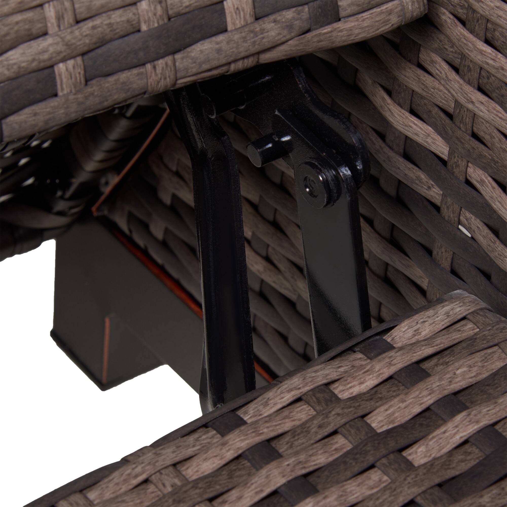 Alt View 8. Outsunny - Outdoor Recliner Chair with Cushion, Rust-Resistant Aluminum Frames PE Wicker Patio Lounge Chaise Chair - Blue.