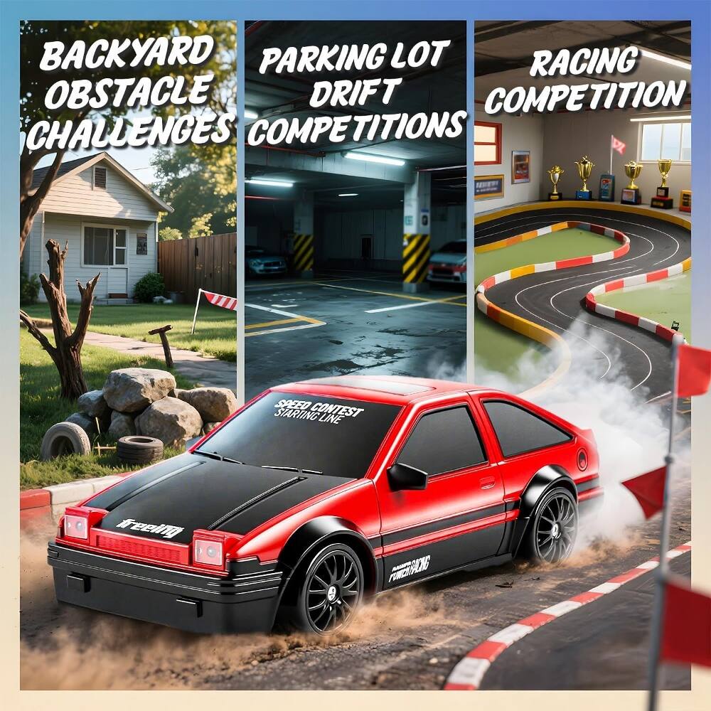 BACKYARD OBSTACLE CHALLENGES  
PARKING LOT DRIFT COMPETITIONS  
RACING COMPETITION  
SPEED CONTEST STARTING LINE  
freeing  
FIRESFLNG /C ANC
