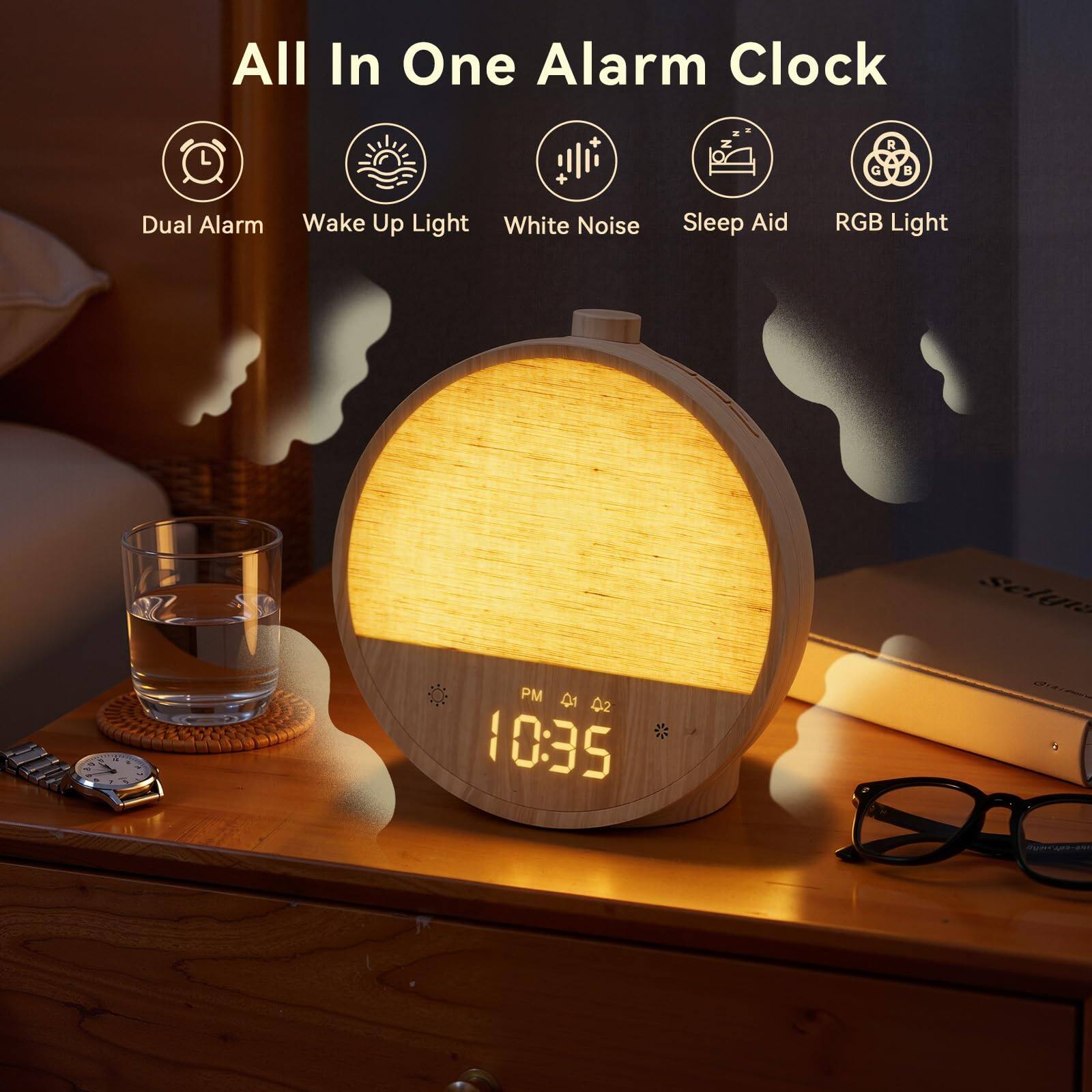 All In One Alarm Clock

- Dual Alarm
- Wake Up Light
- White Noise
- Sleep Aid
- RGB Light

PM 10:35