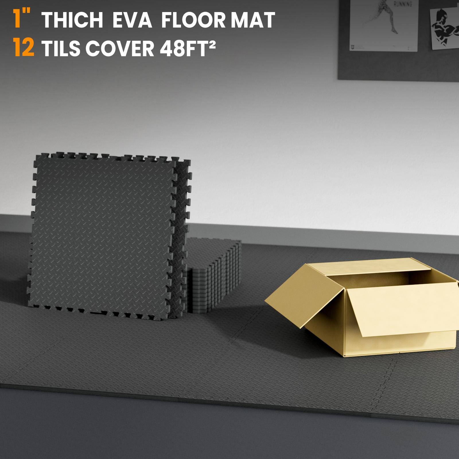 1" Thick EVA Floor Mat  
12 Tiles Cover 48FT²