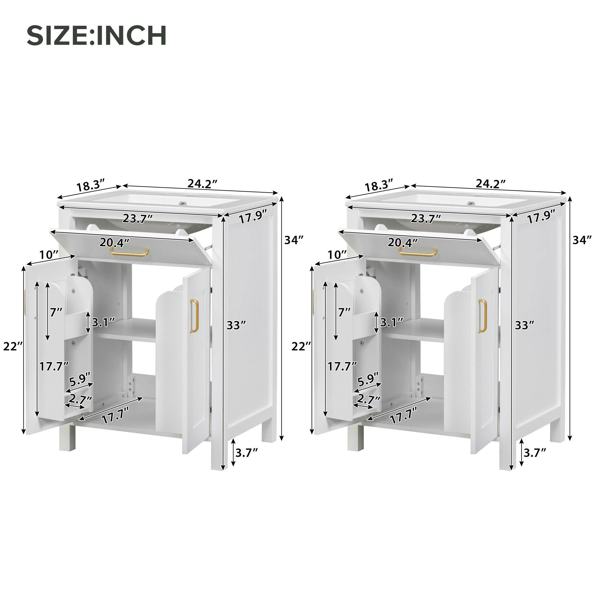 SIZE: INCH

10"  
18.3"  
23.7"  
20.4"  
24.2"  
17.9"  
34"  
7"  
3.1"  
33"  
22"  
17.7"  
5.9"  
2.7"  
3.7"  

10"  
18.3"  
23.7"  
20.4"  
24.2"  
17.9"  
34"  
7"  
3.1"  
33"  
22"  
17.7"  
5.9"  
2.7"  
3.7"