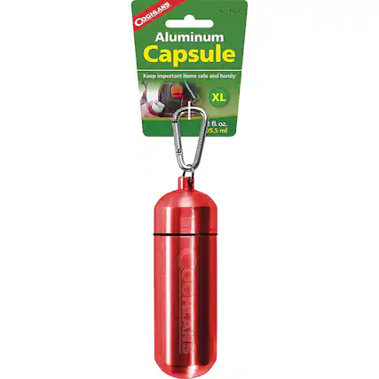 No. 1979 COGHLANS Aluminum Capsule
Keep important items safe and handy
XL
2 fl. oz.
95.5 ml
GROTT COGHLANS
