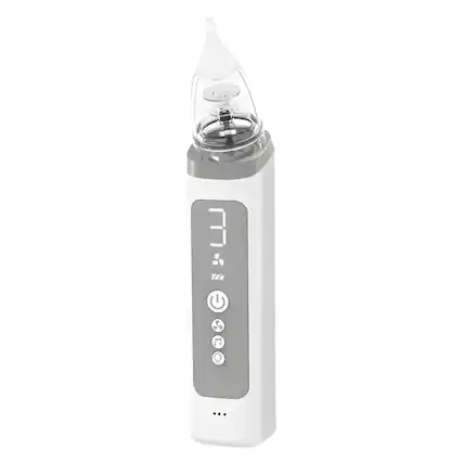 Front. Cluzine - Electric Baby Nasal Aspirator, 3 Tips, Low Noise, USB-C, Anti-Reflux with LED & Music - Multicolor.