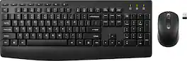 Best Buy essentials™ - Full-size Wireless Membrane Keyboard and Mouse Bundle with USB Receiver - Black