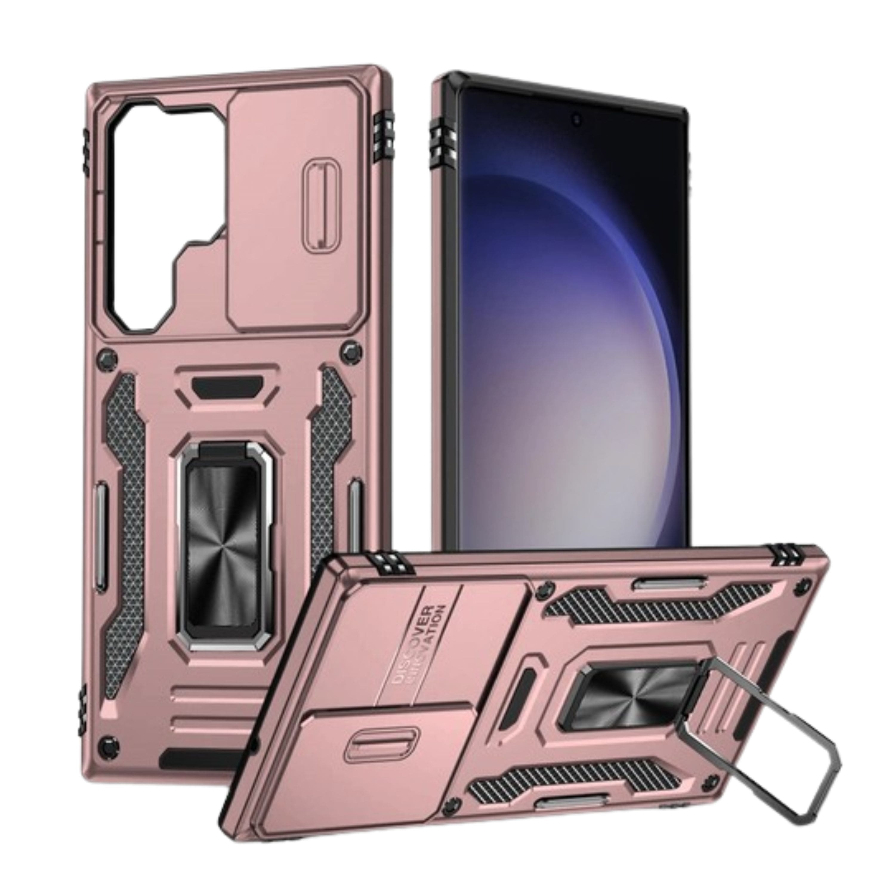 Kitcheniva - Shockproof Cover Magnetic Ring Stand Slide Lens Phone Case For Samsung Galaxy S24+ - Rose Gold price history on PriceWatchPro