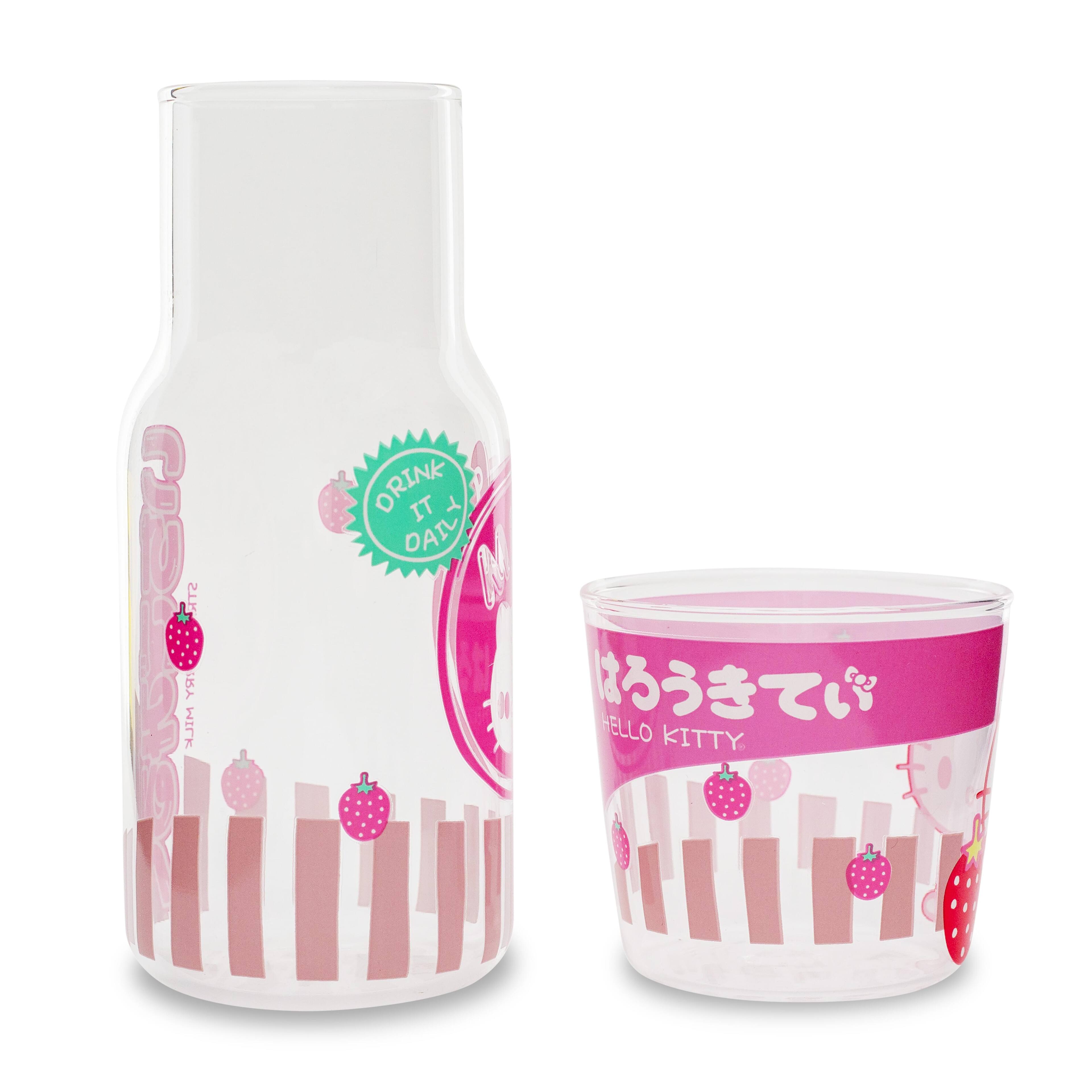 Sure, here is the corrected and grouped text from the image:

**Bottle:**
- ORINK IT DAILY
- HELLO KITTY
- 2018 KITTY

**Cup:**
- はるうきでぃ
- HELLO KITTY